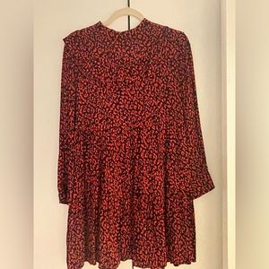 Cheetah Print Red and Black Dress Zara